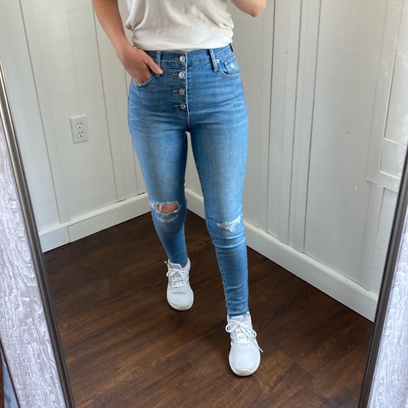 Levi’s Mile High Skinny Distressed Button Fly Classic Jeans Women’s Size 26 - Picture 2 of 11